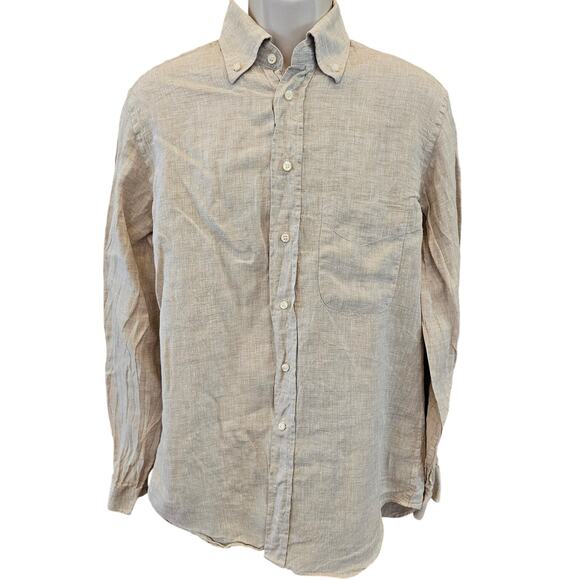 Slim Fit Beige Linen Fancy Shirt camicissima neutral Italian designer 41 / 18 - Picture 1 of 8
